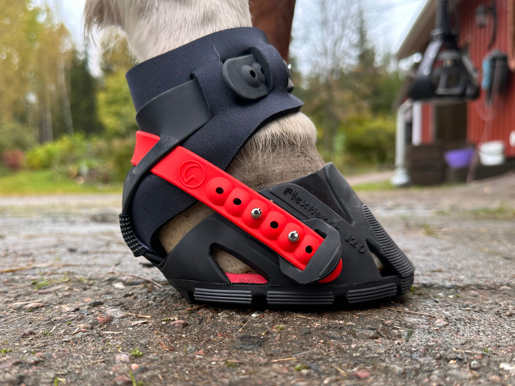 Flex Trail Kit Strap Lock fitted to the outside of a Flex Boot